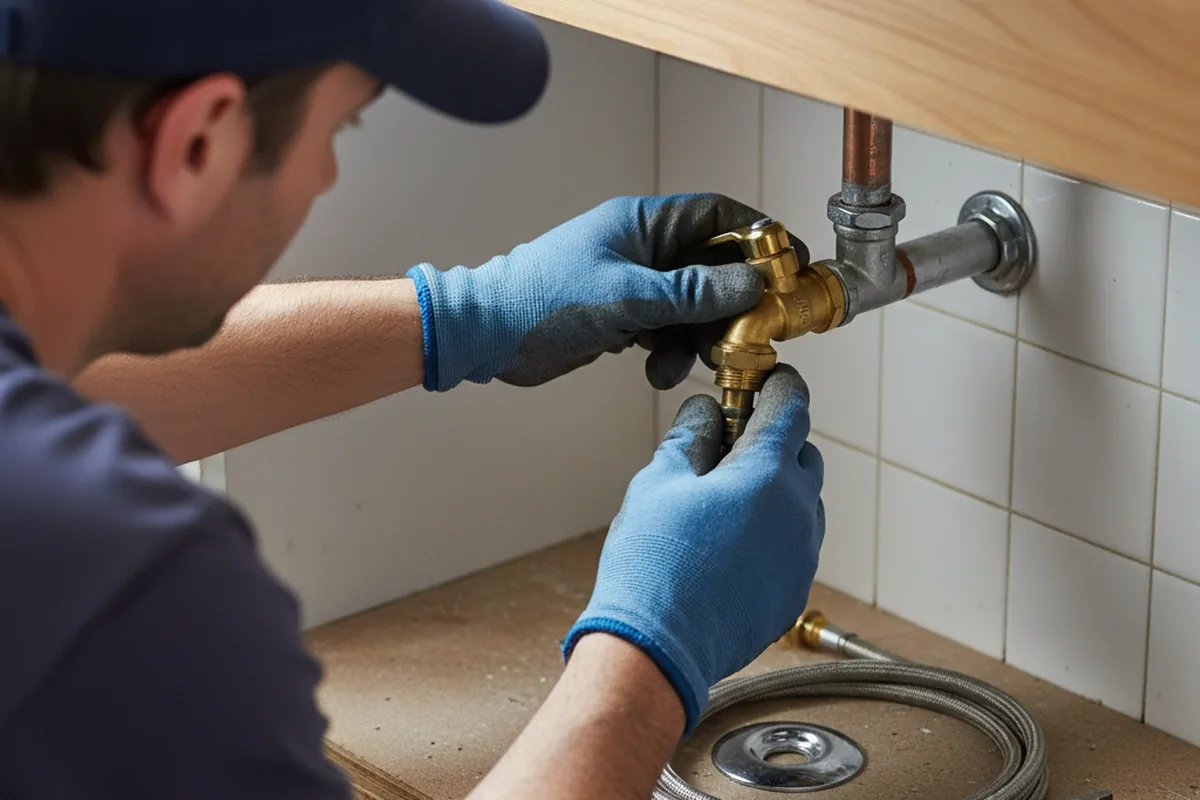 Shutoff valve and fitting work during Faucet and Fixture Repair in Ijamsville